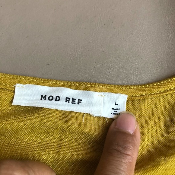 Mod ref Luca tie crop top mustard SZ L - Picture 3 of 7
